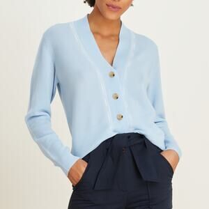 Veronica Beard Arta Knit Cashmere Cardigan Sweater Light Blue Size Small